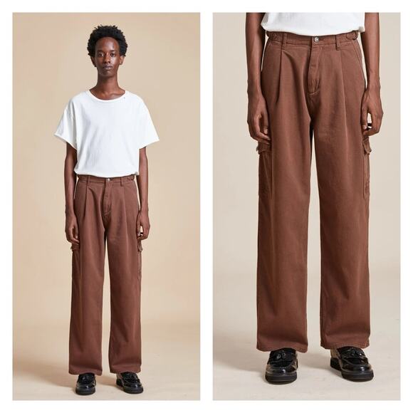 NWT FOUND Dusky Western Unisex Cargo Pant 34 Brown - Picture 4 of 11